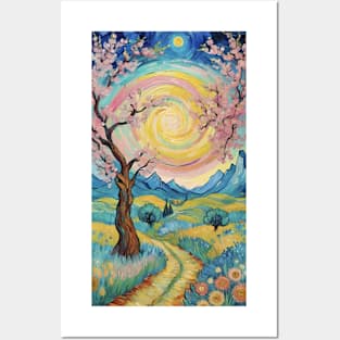 Starry Night Reverie: Van Gogh-Inspired Landscape Posters and Art